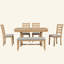 Ensemble de table de salle à manger 6 pièces en bois d'hévéa avec placage en bois massif et coussin moelleux-2079720600-2079720603-2079720605-2079720606