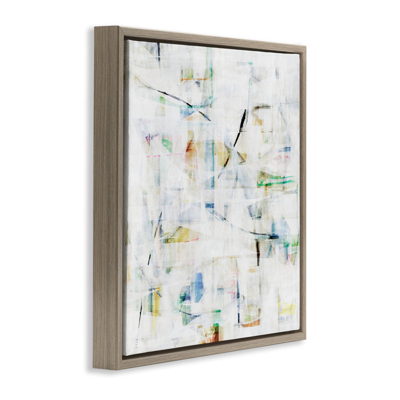 Cadre flottant Layered Vibrant Complexity, design par Hannah Dawson, Cadre flottant orme Montalcino, H 18 po x l 18 po