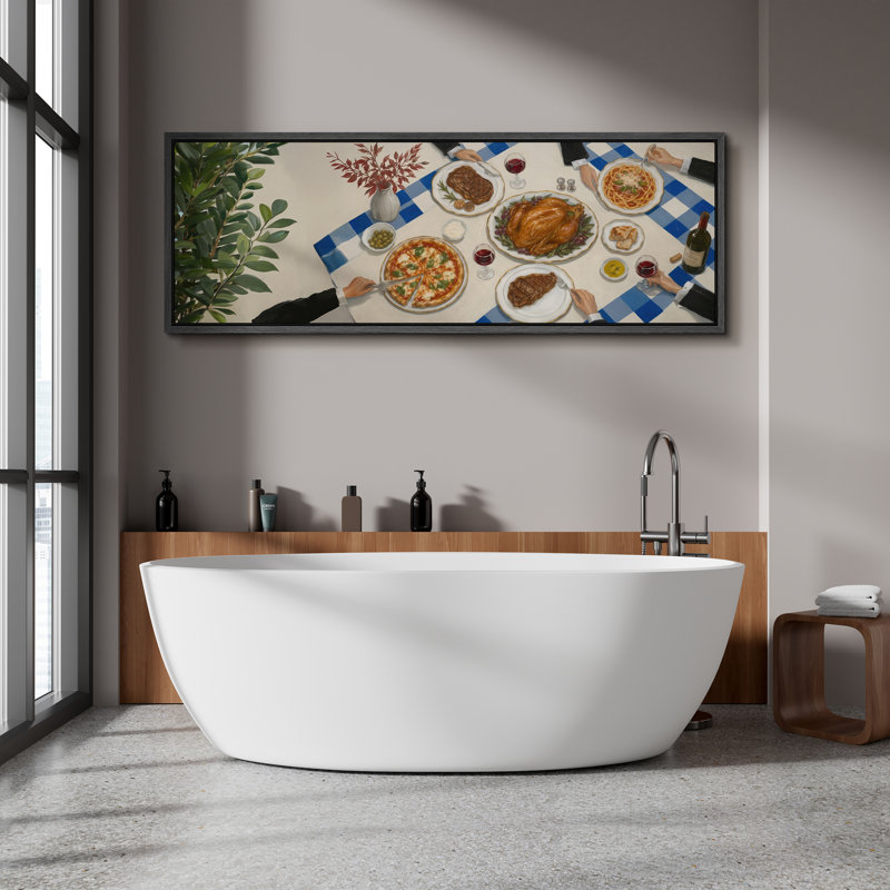 Élégante décoration de table repas repas au-dessus de la célébration gastronomique murale - grande impression sur toile encadrée de la chambre principale