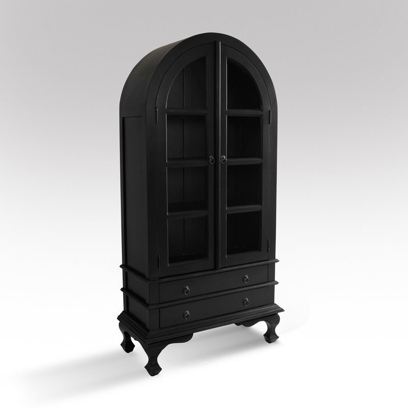 Farreli 39'' Wide Solid Wood Display Stand, Black