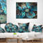 Coussin décoratif à fleurs bleues Fractal