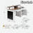 Farmhouse Office Desk With Storage Cabinet, Charging Station, Barn Door Design, Keyboard Tray, Monitor Stand And Pegboard-732383550
