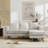 84'' Chenille Reversible Sectional Sofa with Chaise, Movable Ottoman, Solid Wood Legs and Frame-1654006863