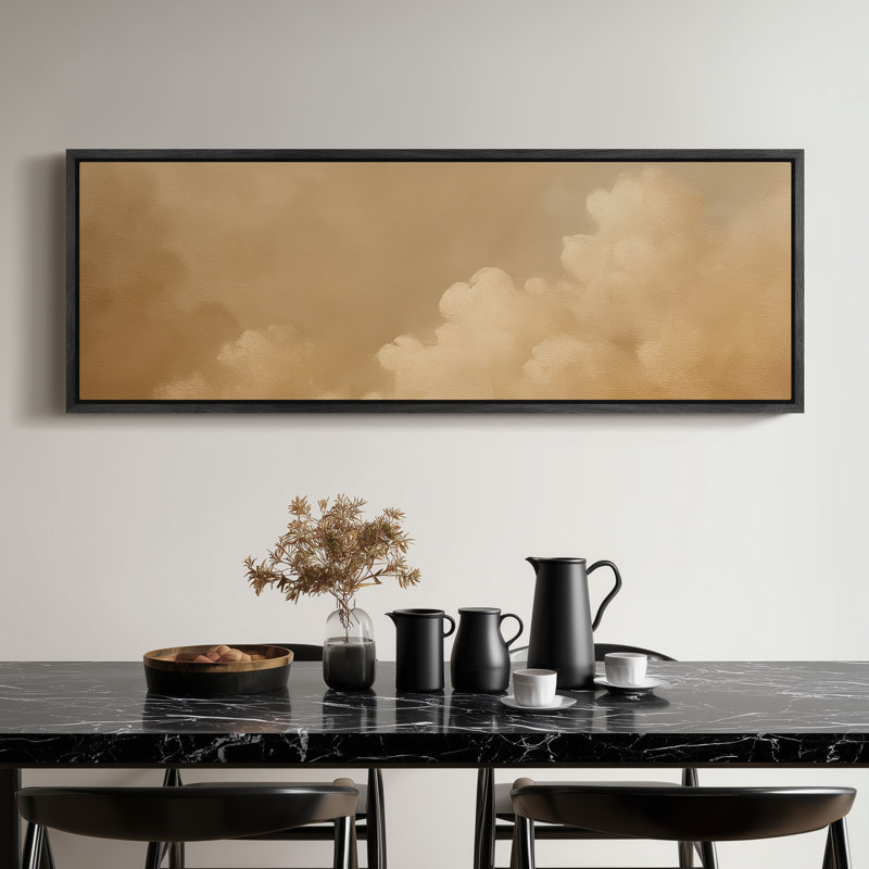 Très grand art mural rétro encadré pour art classique, H 20 po x l 60 po, Noir