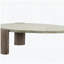Table basse rectangulaire patinée gris et chêne