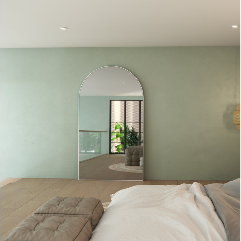 Kira Metal Mirror, White, 83" x 48"