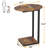 Side Table Small End Table, C-Shaped Wood Sofa Table With Metal Frame For Living Room, Bedroom, Small Spaces (Rustic Brown)