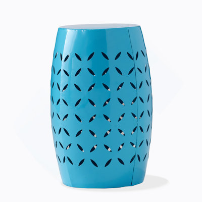 LILAC 12" Accent Side Table, Cylindrical Design End Table For Living Room, Family Room, Or Entryway, Industrial Style,Coffee Side Tables For Indoor Outdoor, Blue Color