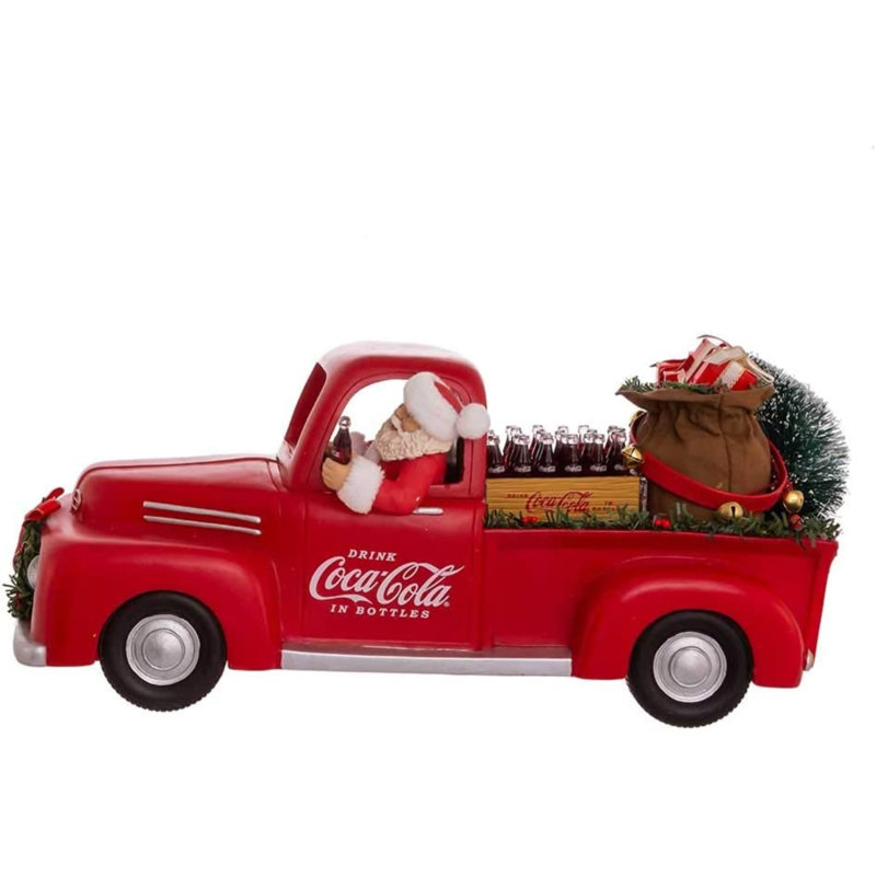 Kurt Adler – Decorazione Natalizia Coca-Cola Babbo Natale Con Pick-Up – Ornamento 7,6 Cm In Resina - 2