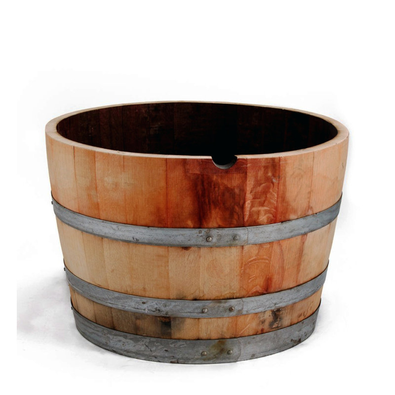 Wood Barrel Planter