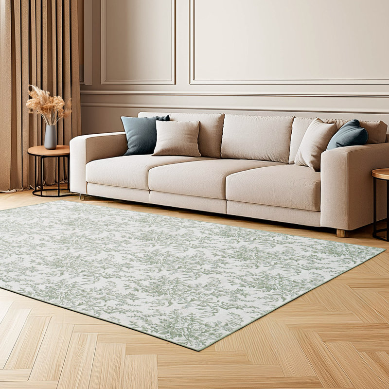 Laura Ashley Bedford 1 pièce lavables à la machine Imagine, Rectangle 5 pi x 7 pi