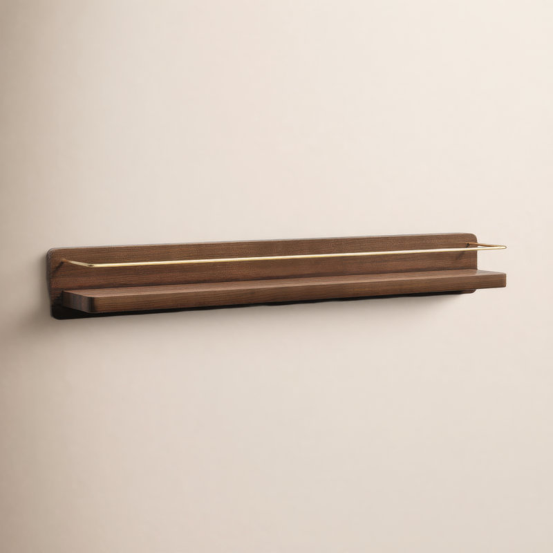 Tablette en bois Dandre, H 3,2 po x l 24 po x P 5,6 po, Noyer