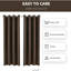 Rideau d'extérieur imperméable et obscurcissant, isolant et isolant pour porche de chambre à coucher, salon, pergola, chocolat, ensemble de 2 panneaux-85152664
