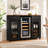 Large Coffee Bar Cabinet with Fridge Space, Mini Fridge Cabinet with Wine Storage, Buffet Sideboard Table for Home