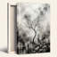 Black And White Ink Wash Bare Tree Over Abstract City Canvas Wall Art-1832797669