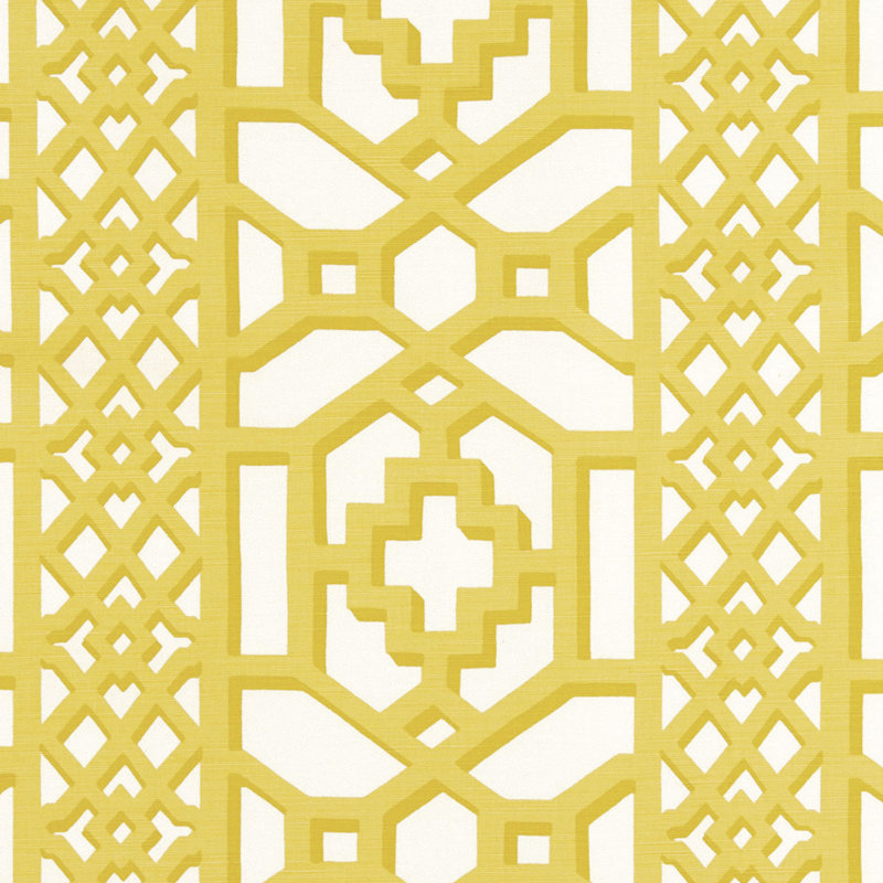 Zanzibar Trellis Matte Fabric, Canary