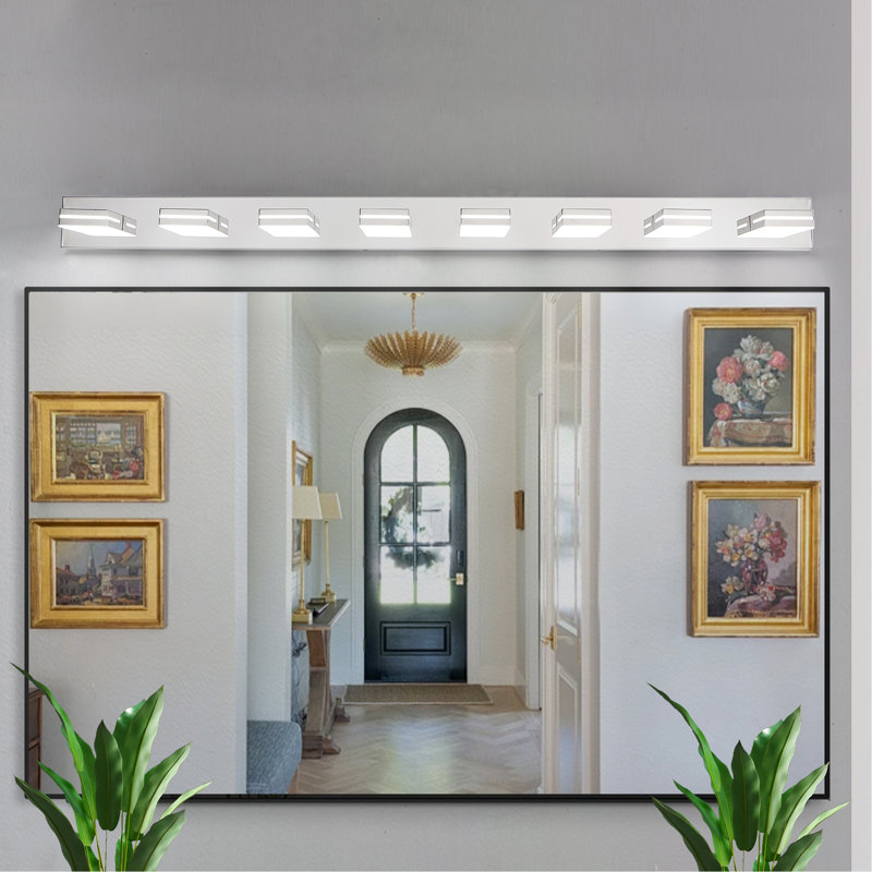 Applique murale à 8 lumières pour salle de bain et miroir moderne au design moderne et minimaliste, écoénergétique et facile à installer
