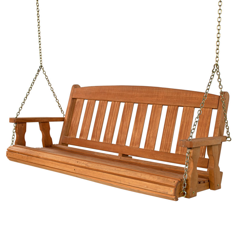 Amish Casual Heavy Duty 700 Lb Porch Swing, Chains, 60" W, Cedar Stain