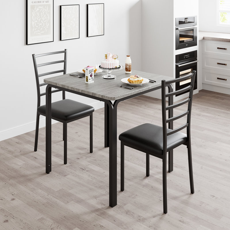 Dining Set, Black, Black / Gray, Black, Gray