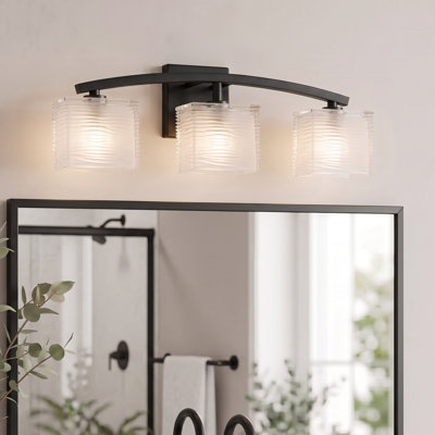 Edisto 23" 3-Light Matte Black Vanity Light