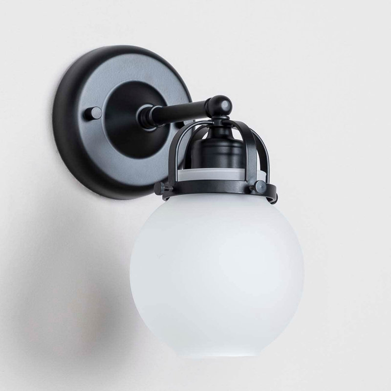 Njall Steel Armed Sconce, Matte Black