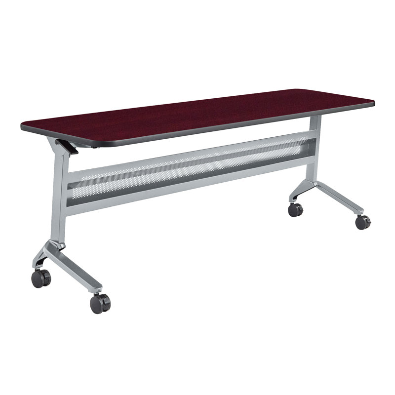 Table de formation Flip-N-Go rectangulaire, LPL, Acajou royal, Noir, noir, noir, noir, H 29 po x L 72 po x l 24 po