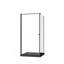 Cabine de douche P 36 po x l 36 po x H 72 po, porte de douche en coin avec base de douche, cabine de douche à ouverture pivotante avec verre trempé transparent de 1/4 po, ensemble noir