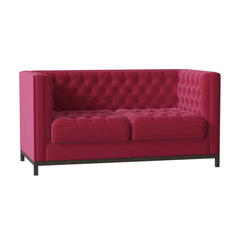 Causeuse Jess, Fuchsia Tess, Brun acajou