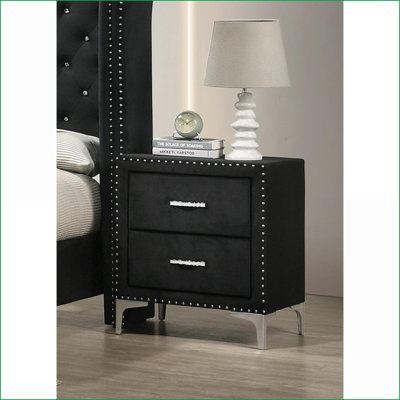 Table de chevet rembourrée en tissu Glam