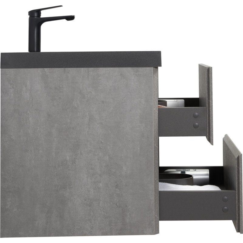 Meuble-lavabo mural simple avec lavabo, meuble-lavabo mural pour salle de bain