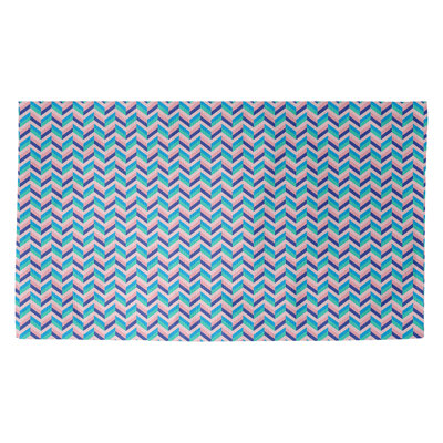 Tapis rose/bleu-pâle chevrons Avicia