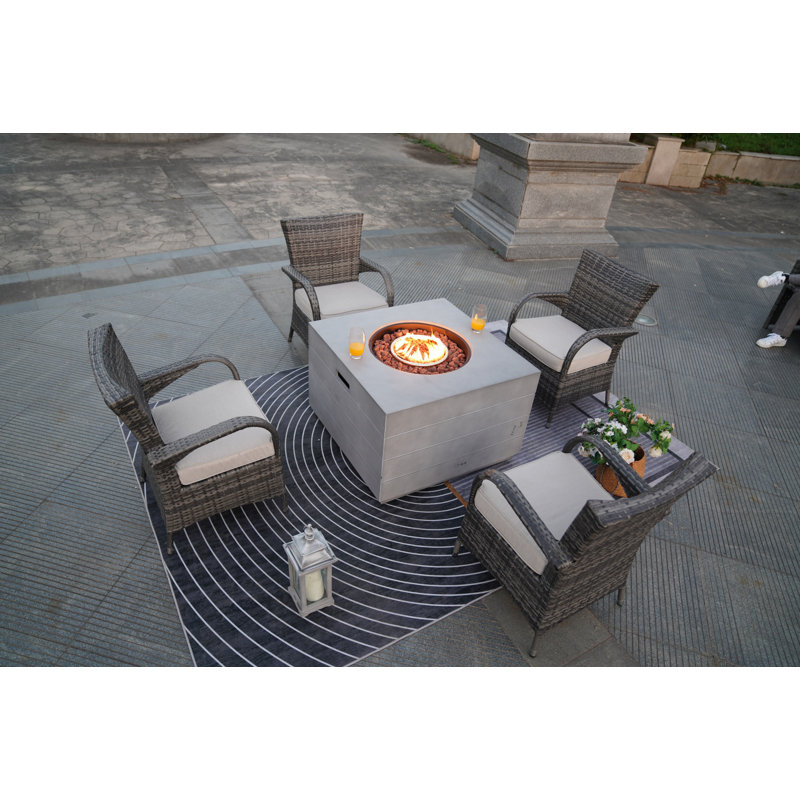Wicker 4 - Person Patio Conversation Set with Cushions