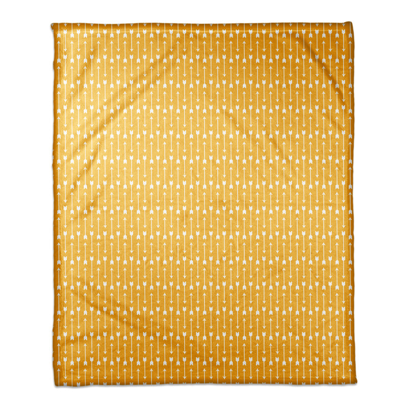  Couverture à motif de flèches, Jaune / blanc