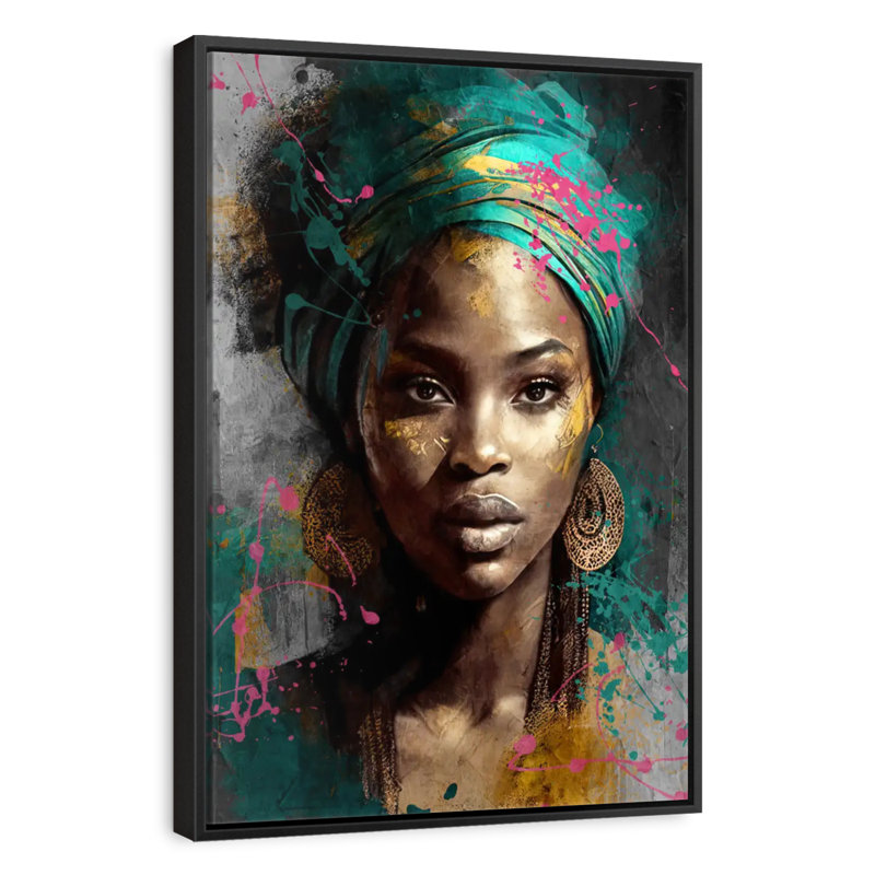 Grâce africaine, 9 po x 13 po, Cadre flottant noir