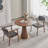 Nut-brown Round Solid Wood Dining table-211085938