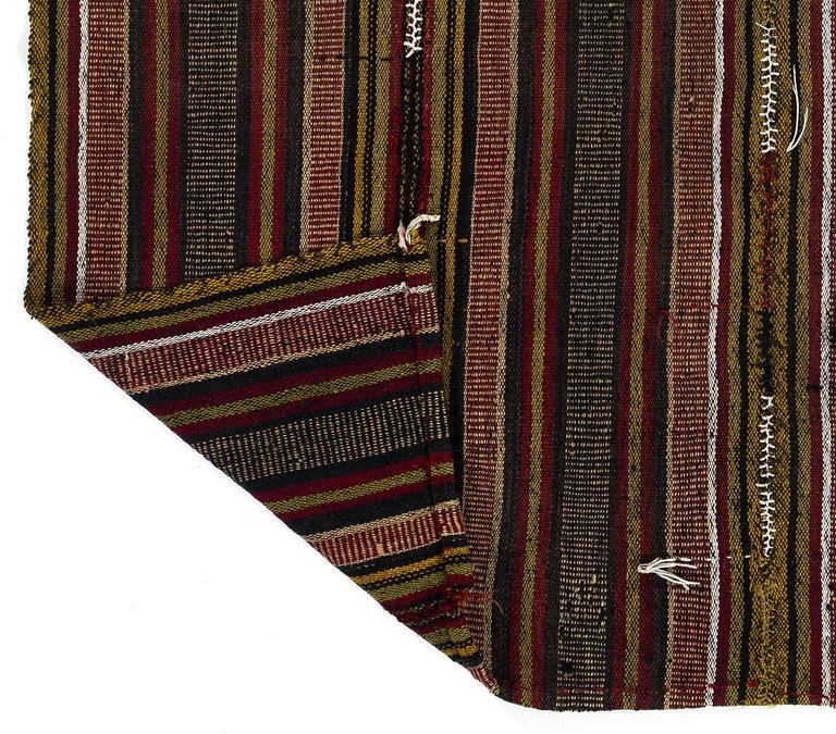Kilim kurde tribal 3,7 pi 4,6 pi Revêtement de sol ou suspension murale tissé à plat