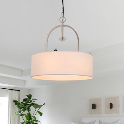 Taiyanna Drum Pendant Light, Modern Style 5 - Light Chandeliers for entryway, Dining Room, Bedroom, or Foyer, Kitchen Island, Adjustable Chains