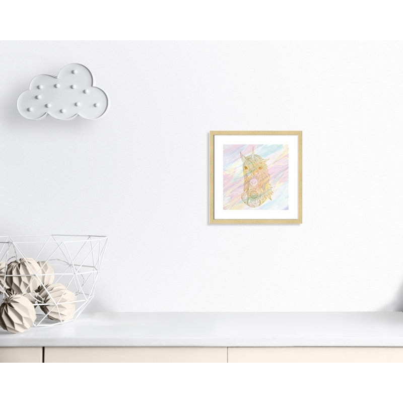 Dreaming licorne 2, H 17 po x l 17 po x P 1,19 po, Cadre boîte champagne