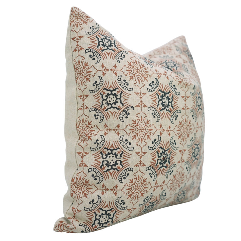 Housse de coussin décoratif à motif de tons neutres avec motif artisanal Fabcline, Chakrvyu, Noir