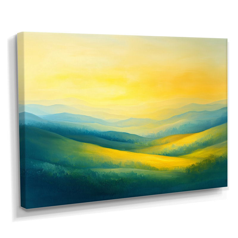 «Rolling Hills At Dawn II», campagne, H 12 po x l 20 po, Toile tendue, Ne s’applique pas