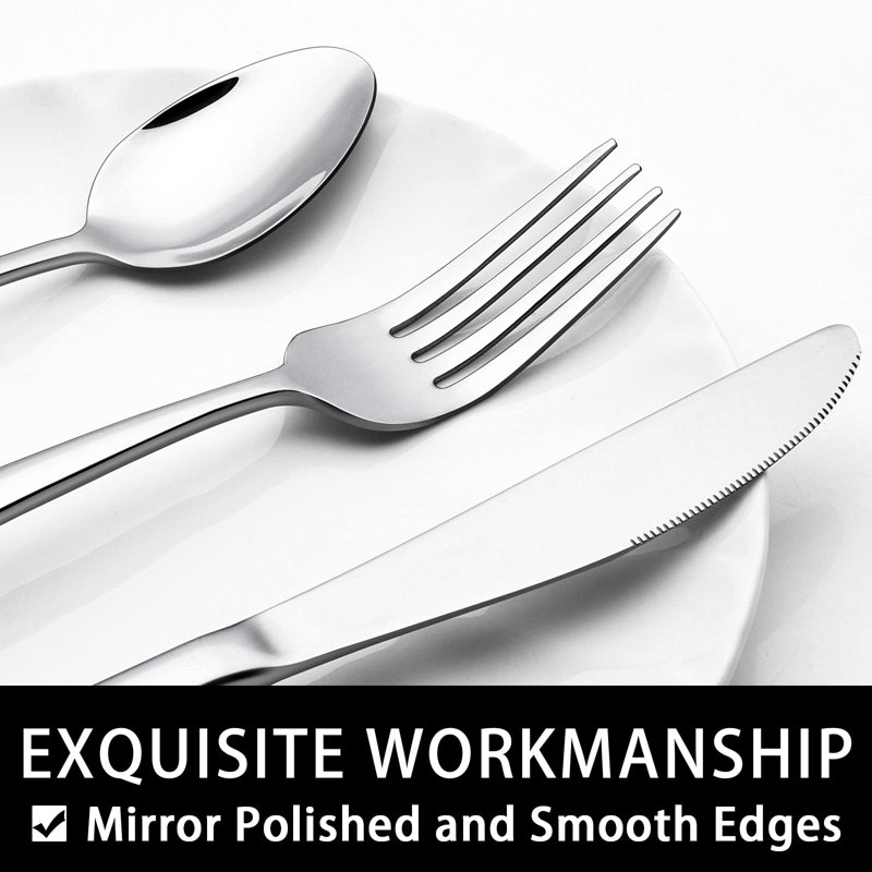 HUDSON & ASHTON LLC 40-Piece Silverware Set With Storage Box, Mirror-Polished, Dishwasher-Safe