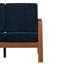 Style Mid-Century moderne en velours bleu marine avec structure en bois et base en bois massif bleu