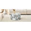 Table basse cylindrique simple texturée en marbre blanc