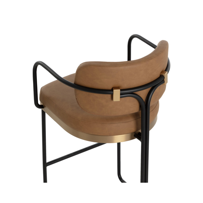 JALEN Upholstered Bar Stool with Metal Frame, Bar Stool (30” Seat Height)