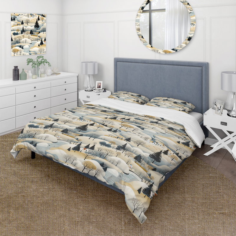 Summer Scenery Scandinavian Pattern - Ensemble de housse de couette à motif floral