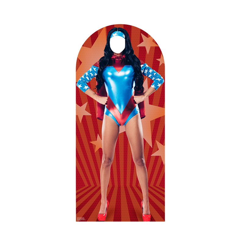 Support en carton femme superhero