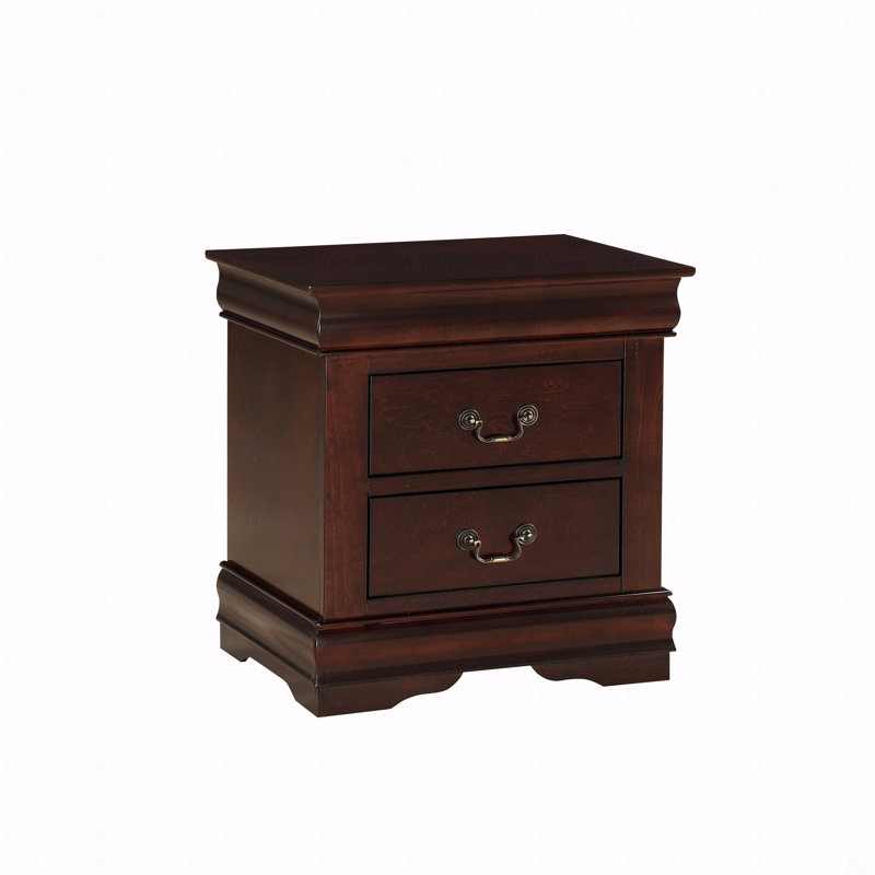 Table de chevet à deux tiroirs Louis Philip, Brun