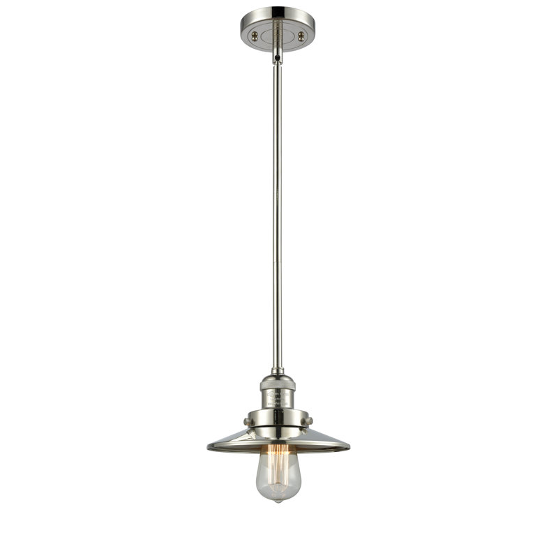 Luminaire suspendu conique à 1 lumière Gault, Nickel poli