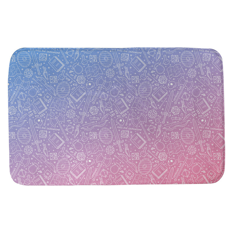 Tapis de bain katelyn elizabeth dégradé Avicia, l 17 po x L 24 po, Bleu / Rose