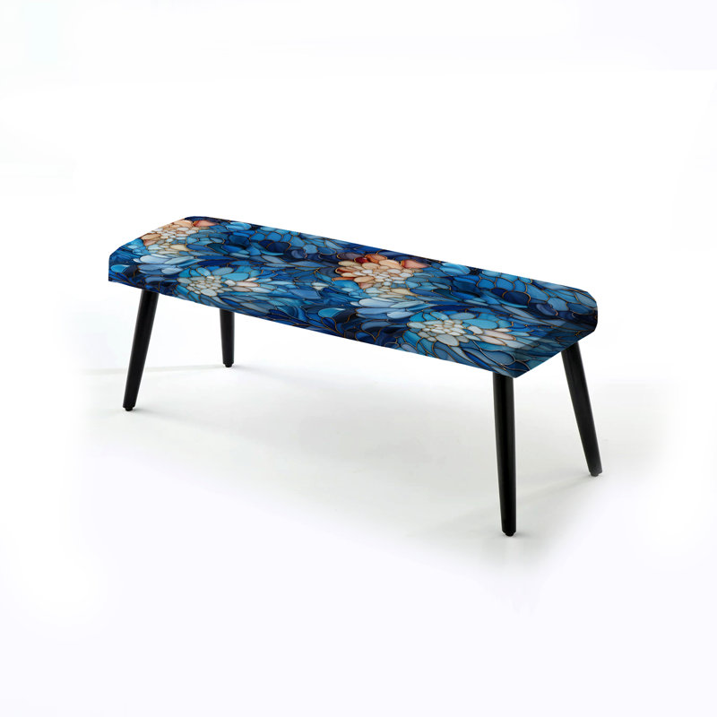 Océan mosaïque II - motif tropical - banc rembourré noir Tropical
